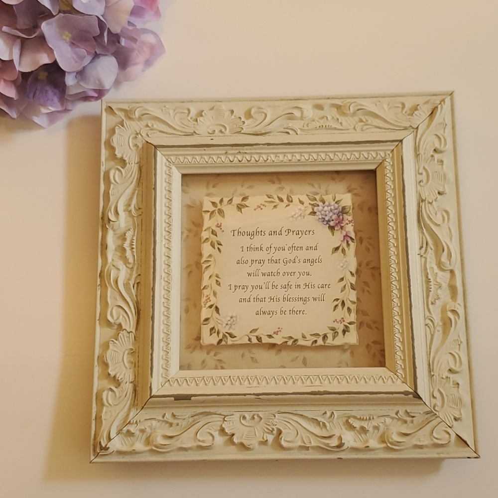 Vintage Kathy Seek "Thoughts & Prayers" 3D Decor